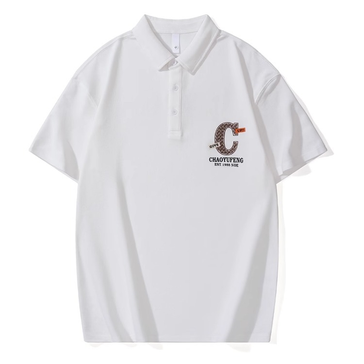 Tricou polo, croială lejeră, mâneci scurte, poliester, imprimare