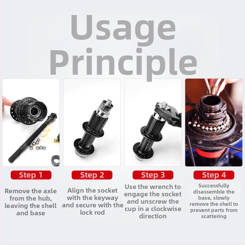 Unealtă demontare hub pentru bicicletă de munte, cheie din oțel, JSHOU BIKE