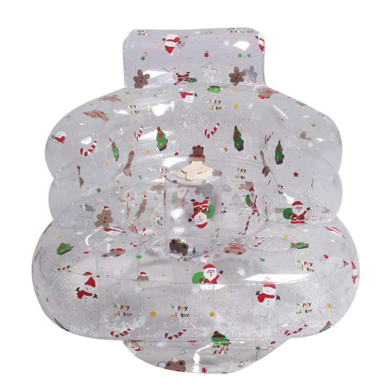 Φουσκωτό PVC παιδικό καθιστικό: διαφανές μικρό καναπέ για εκμάθηση καθίσματος και όρθωσης, κατάλληλο για 0–3 ετών, εσωτερικούς και εξωτερικούς χώρους.