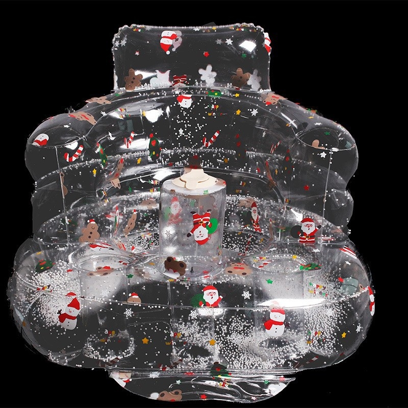 Φουσκωτό PVC παιδικό καθιστικό: διαφανές μικρό καναπέ για εκμάθηση καθίσματος και όρθωσης, κατάλληλο για 0–3 ετών, εσωτερικούς και εξωτερικούς χώρους.