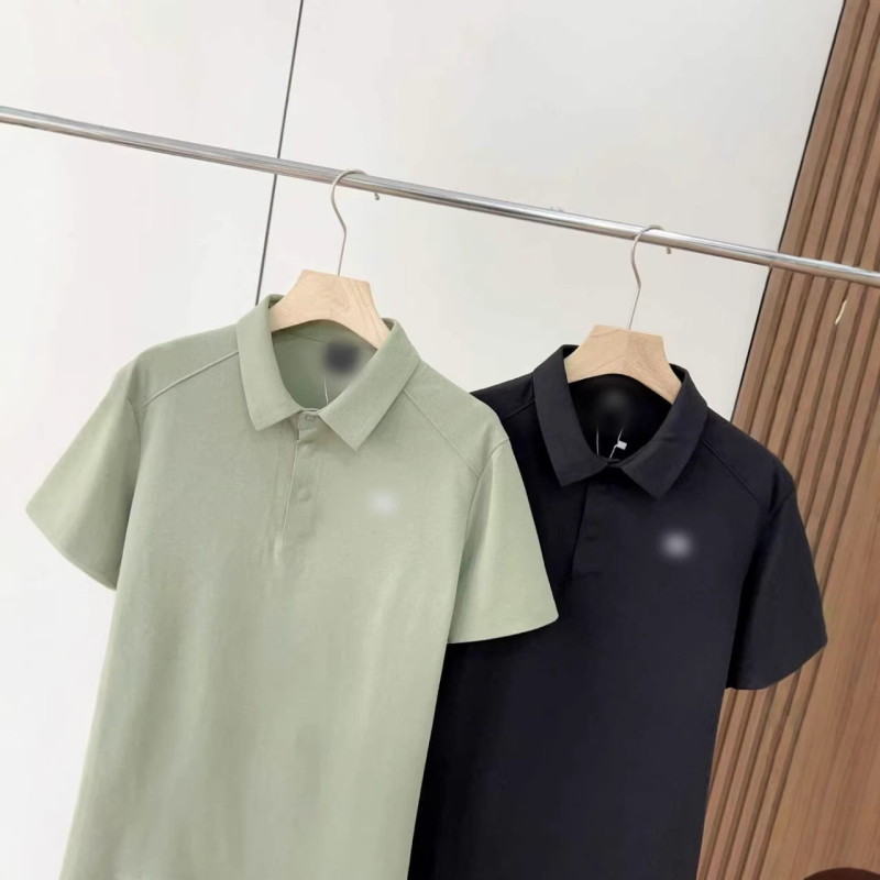 Ανδρικό πόλο μπλούζα με κοντό μανίκι, για business casual, γρήγορο στέγνωμα, διαπνοή, εφαρμοστό κόψιμο