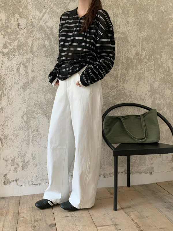Ženske hlače jeans s visokim strukom, širokim krojem, denim mješavina s pamukom i elastanom, patchwork dizajn, minimalistički stil