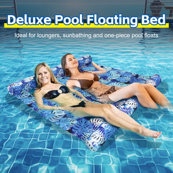 Φουσκωτή ξαπλώστρα πισίνας για δύο με εκτύπωση, από καμβά και PVC