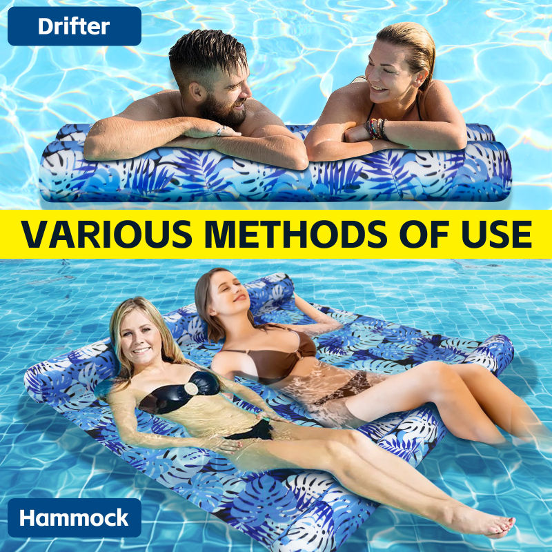 Φουσκωτή ξαπλώστρα πισίνας για δύο με εκτύπωση, από καμβά και PVC