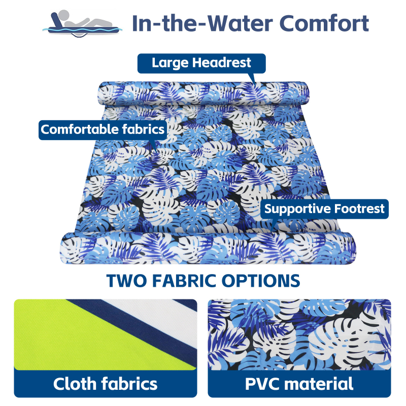 Φουσκωτή ξαπλώστρα πισίνας για δύο με εκτύπωση, από καμβά και PVC