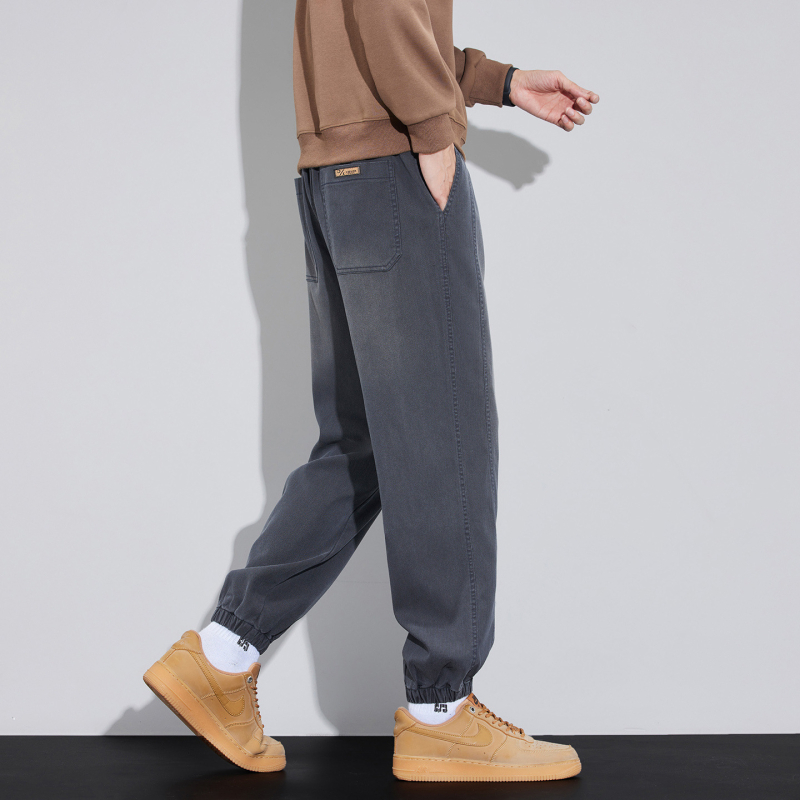 Muške casual hlače s ravnim krojem, Capri duljina, srednji obim struka, zatvarač sprijeda, Tencel tkanina