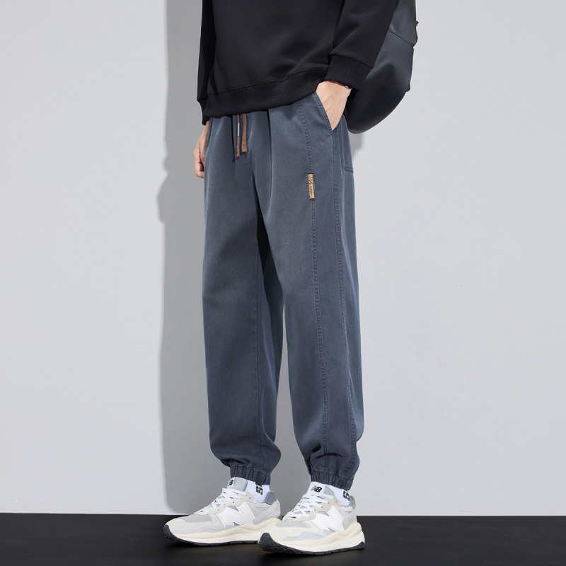Muške casual hlače s ravnim krojem, Capri duljina, srednji obim struka, zatvarač sprijeda, Tencel tkanina