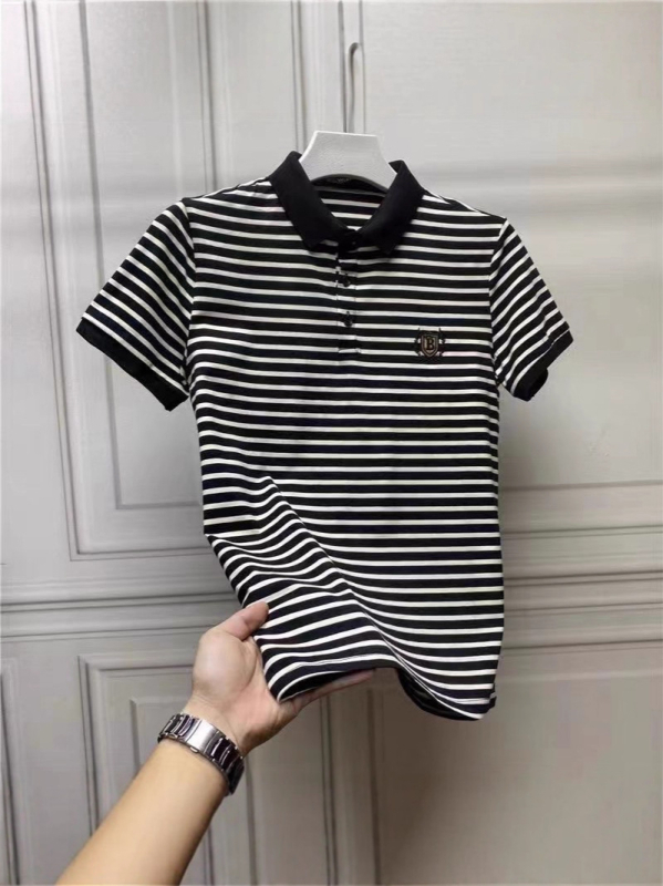 Polo majica s prugama i šivanom, uski kroj, kratki rukav, Milk Silk tkanina, poliester ≥96%, ljeto 2025