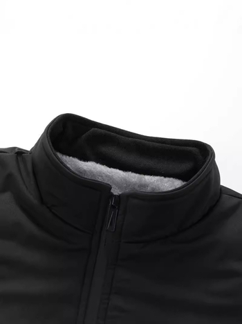 Muški zimski pamučni kaput sa zatvaračem (zip), prilagođen kroj, punjenje od pamuka, podstava od poliestera, poliesterska tkanina