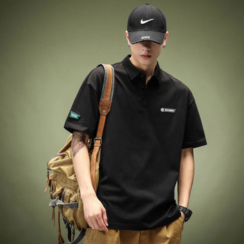 Polo majica – kratki rukavi, labav kroj, cvjetna vezenja, tkanina od pamukovo-mješavine