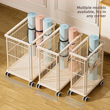 Mingren Storage: Úložná skrinka na fitnes vybavenie — karbonová oceľ, viacúčelová, otočná a pohyblivá, podlahový typ montáže