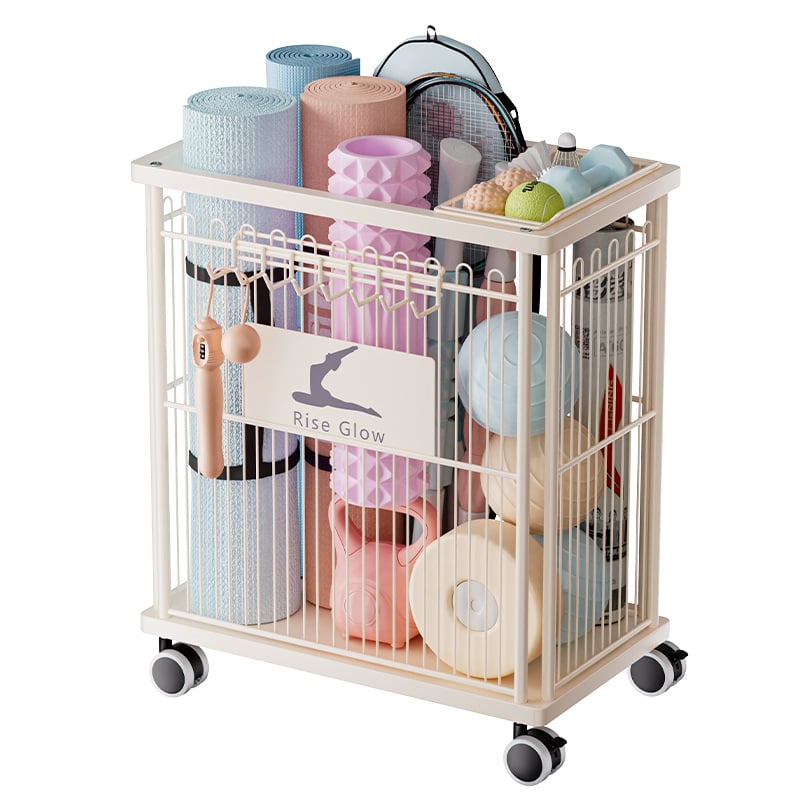 Mingren Storage: Úložná skrinka na fitnes vybavenie — karbonová oceľ, viacúčelová, otočná a pohyblivá, podlahový typ montáže