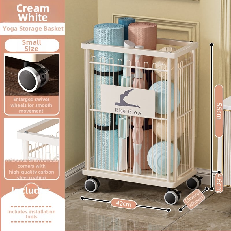 Mingren Storage: Úložná skrinka na fitnes vybavenie — karbonová oceľ, viacúčelová, otočná a pohyblivá, podlahový typ montáže