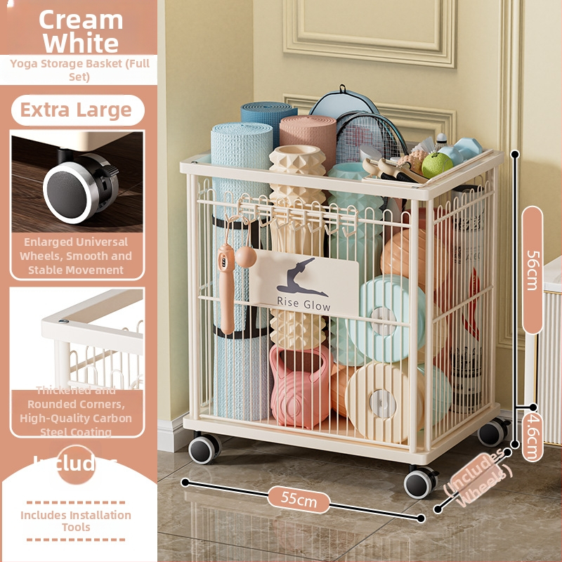 Mingren Storage: Úložná skrinka na fitnes vybavenie — karbonová oceľ, viacúčelová, otočná a pohyblivá, podlahový typ montáže