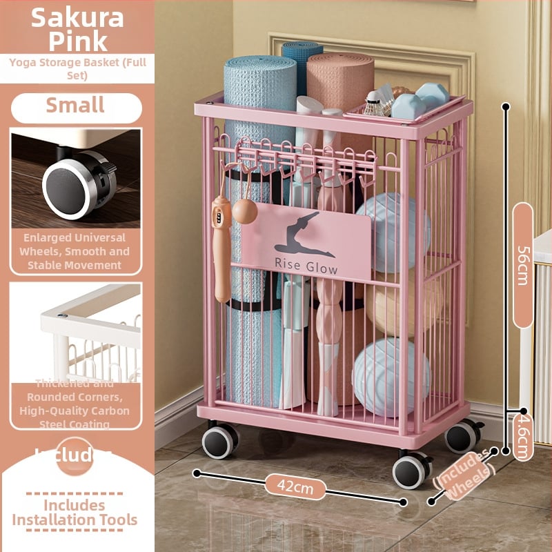 Mingren Storage: Úložná skrinka na fitnes vybavenie — karbonová oceľ, viacúčelová, otočná a pohyblivá, podlahový typ montáže