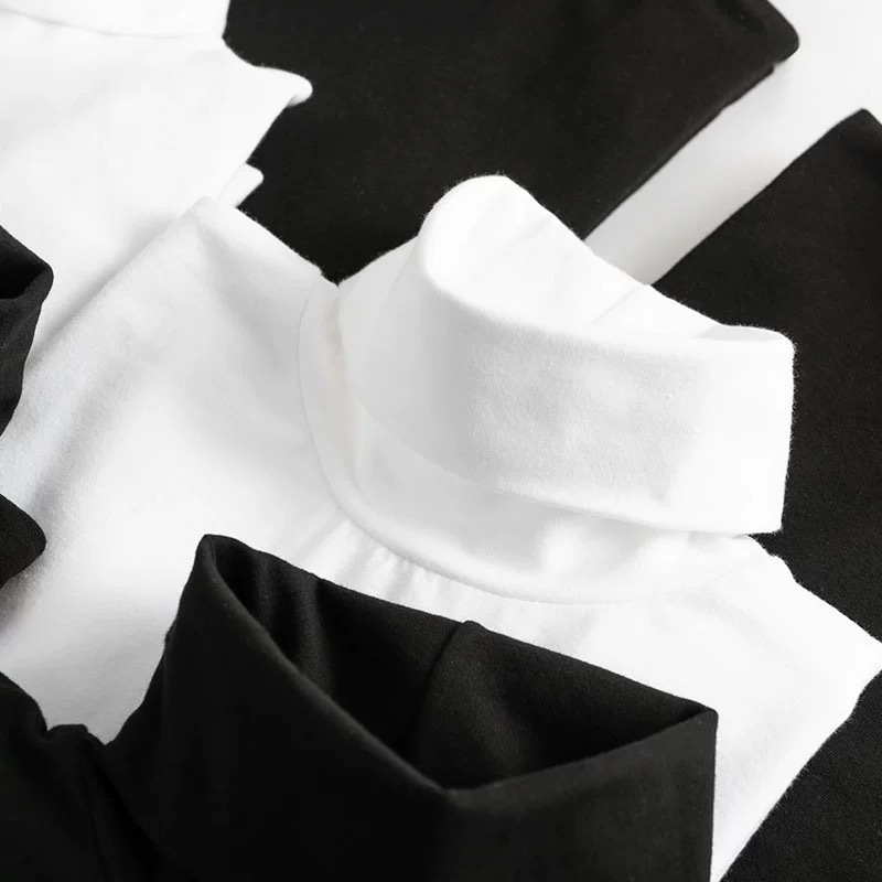 Majica s dugim rukavima i visokim ovratnikom, pamukova smjesa – 270 g, debeli materijal, zima