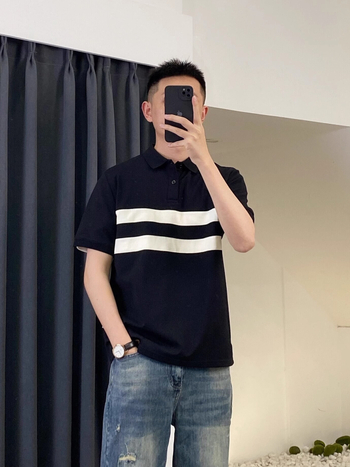Muško polo s color-block dizajnom, kratkih rukava, slim fit, poliester