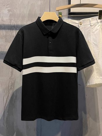 Muško polo s color-block dizajnom, kratkih rukava, slim fit, poliester