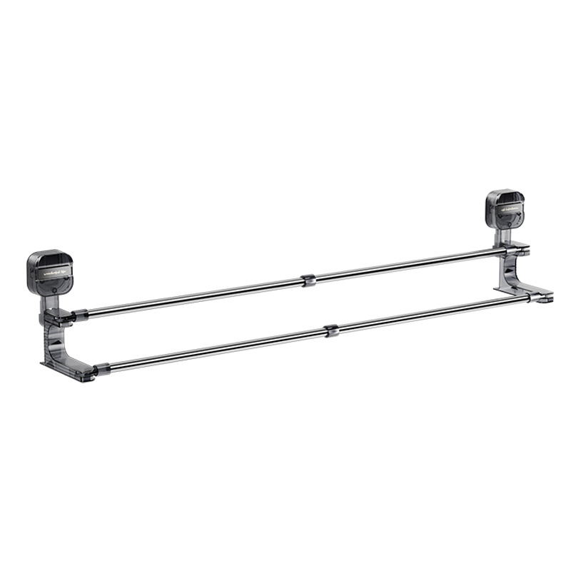 Držač za ručnike u kupaonici s usisnom čašom, okretno teleskopski, bez bušenja — plastika i nehrđajući čelik