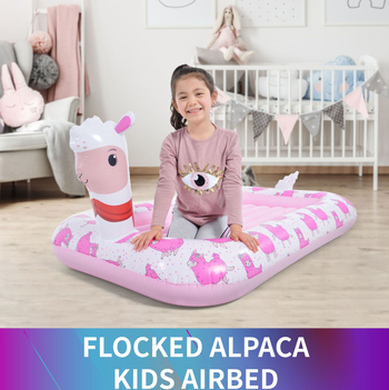 JILONG nafukljivo dječje ležište, povećano, prijenosno i sklopivo, s flokiranom površinom