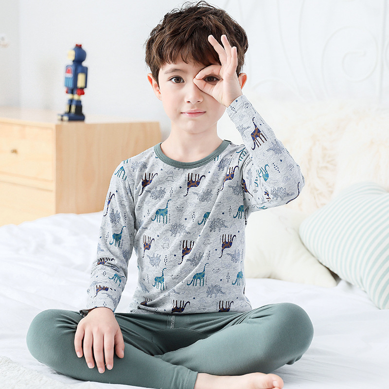 Inborn dječji pamučni set donjeg rublja za dječake, gornji dio s okruglim izrezom, prugasti i crtani uzorak, upijanje vlage.