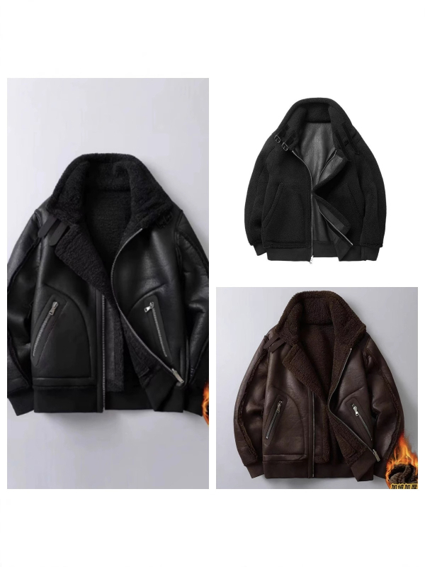 Muška zimska jakna za motor, s flis podstavom, debelim poliesterskim punjenjem, zatvarač