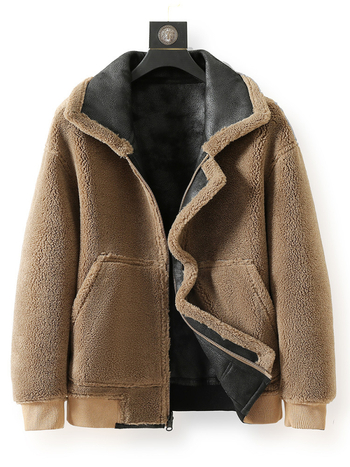 Αναστρέψιμο δερμάτινο μπουφάν με γούνα, φερμουάρ, επένδυση φλίς, γιακά τύπου σακάκι, φθινοπωρο 2025
