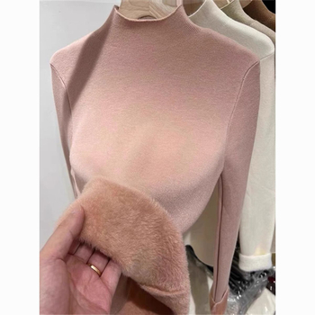 Džemper s kapuljom, rukavi u stilu princeze, poluvisoki ovratnik, Ice Silk tkanina, proljeće 2025