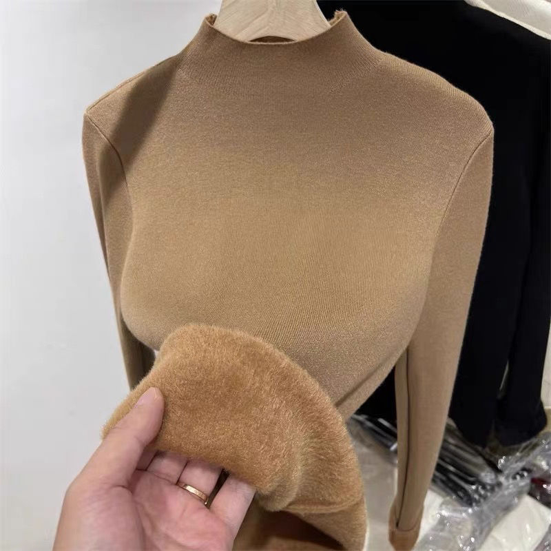 Džemper s kapuljom, rukavi u stilu princeze, poluvisoki ovratnik, Ice Silk tkanina, proljeće 2025