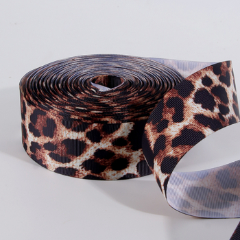 Ιμάντας πολυεστέρα με λεοπάρ принτ για αξεσουάρ μαλλιών – Υλικό DIY για φιόγκο και βραχιόλι, επίπεδη λωρίδα, μήκος 100 εκ