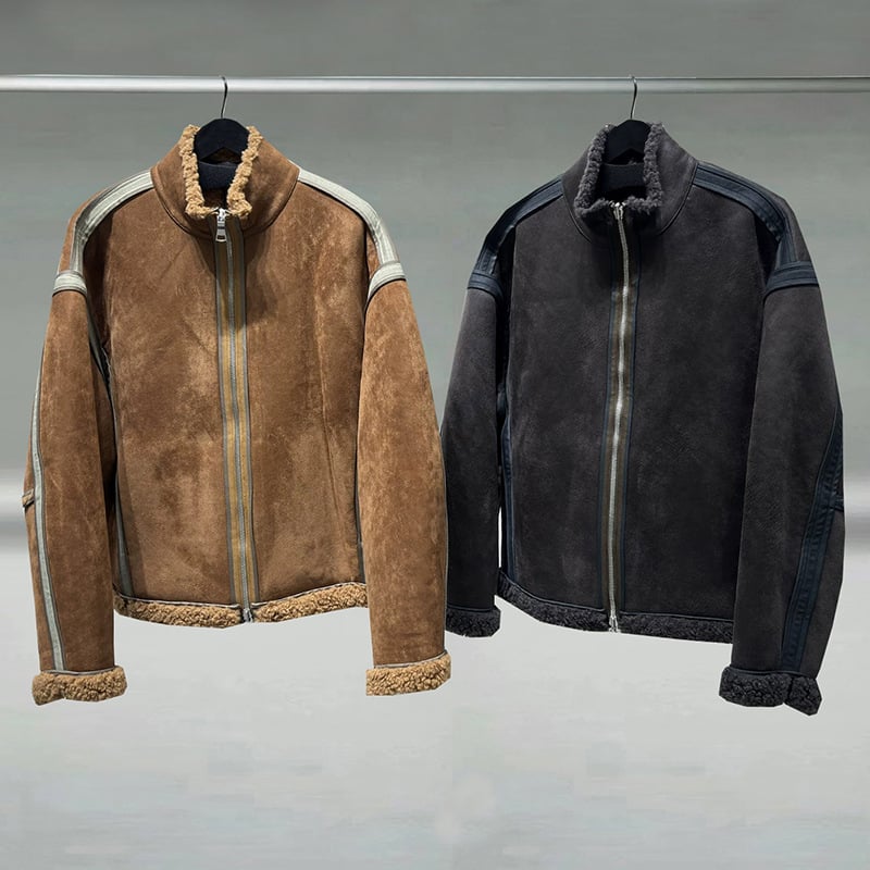 Ανδρικό παλτό από συνθετική γούνα, μεσαίου μήκους, χαλαρή γραμμή, στάσιμος γιακάς, φερμουάρ