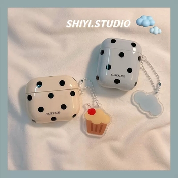 AirPods Pro futrola – TPU tvrdi kućište, potpuno pokriće, crtani uzorak valova i točkica, IMD ubrizgavanje