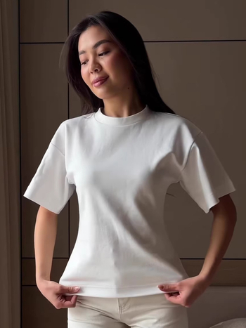 Ženska majica T-shirt od pamuka 95%+, okrugli izrez, kratki rukavi, regularna duljina, elegantan uredski stil