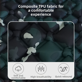 Μονοπρόσωπη υπαίθρια φουσκωτή στρώμα-σκηνή, 75D pongee TPU, 580 g, χειροκίνητη αντλία