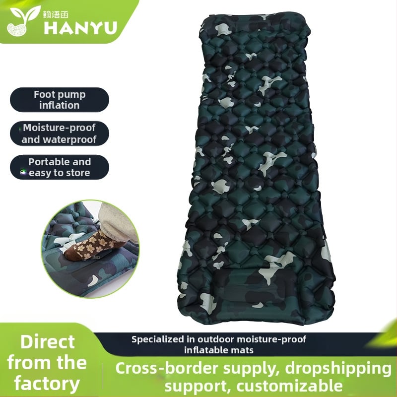 Μονοπρόσωπη υπαίθρια φουσκωτή στρώμα-σκηνή, 75D pongee TPU, 580 g, χειροκίνητη αντλία