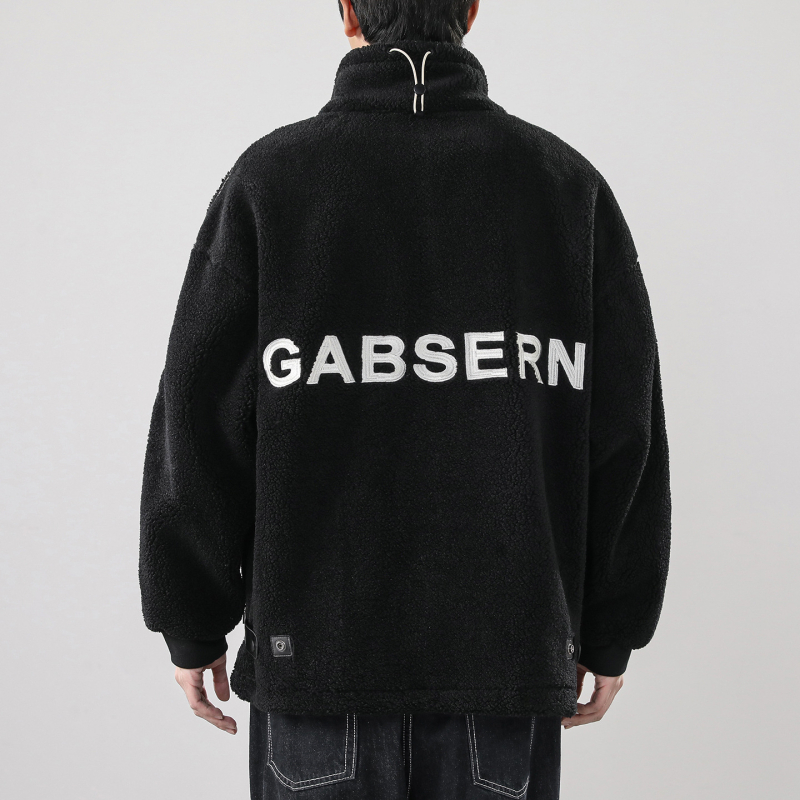 Muška jakna u etničkom stilu, stojeći ovratnik, zatvarač, debeli poliester, slobodan kroj