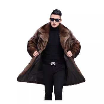 Αντρικό μακρύ παλτό από τεχνητή γούνα, άνετη γραμμή, μονόμπορτο κούμπωμα, γιακά τύπου σακακιού