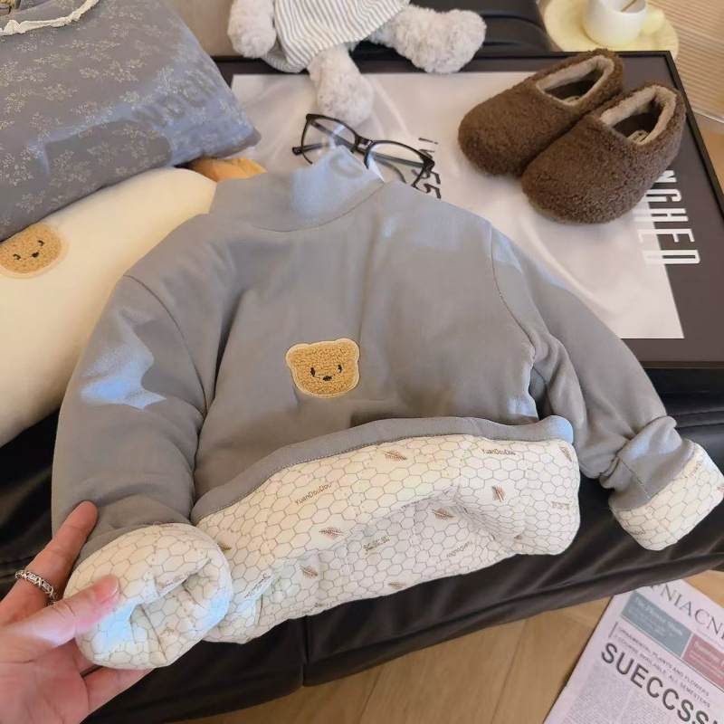 Dječja termo majica za jesen-zimu, s fleec podstavom, trostruka izolacija, okrugli ovratnik, unisex, za djecu 3–8 godina