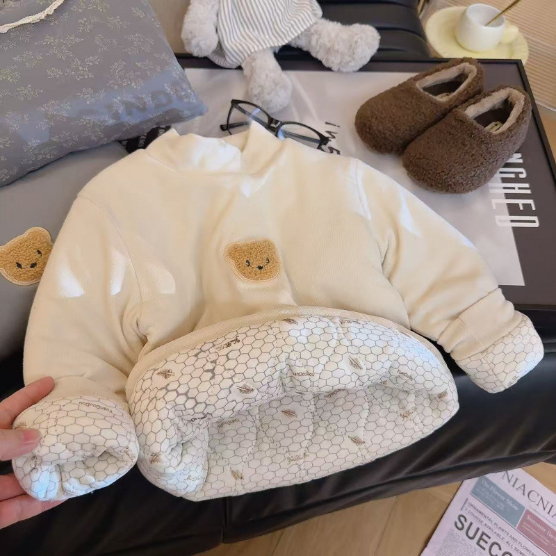Dječja termo majica za jesen-zimu, s fleec podstavom, trostruka izolacija, okrugli ovratnik, unisex, za djecu 3–8 godina