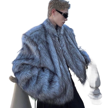 Αντρικό παλτό από τεχνητή γούνα αλεπούς, κορεάτικό στυλ, πέτο γιακά, κανονικού μήκους 50–65 εκ