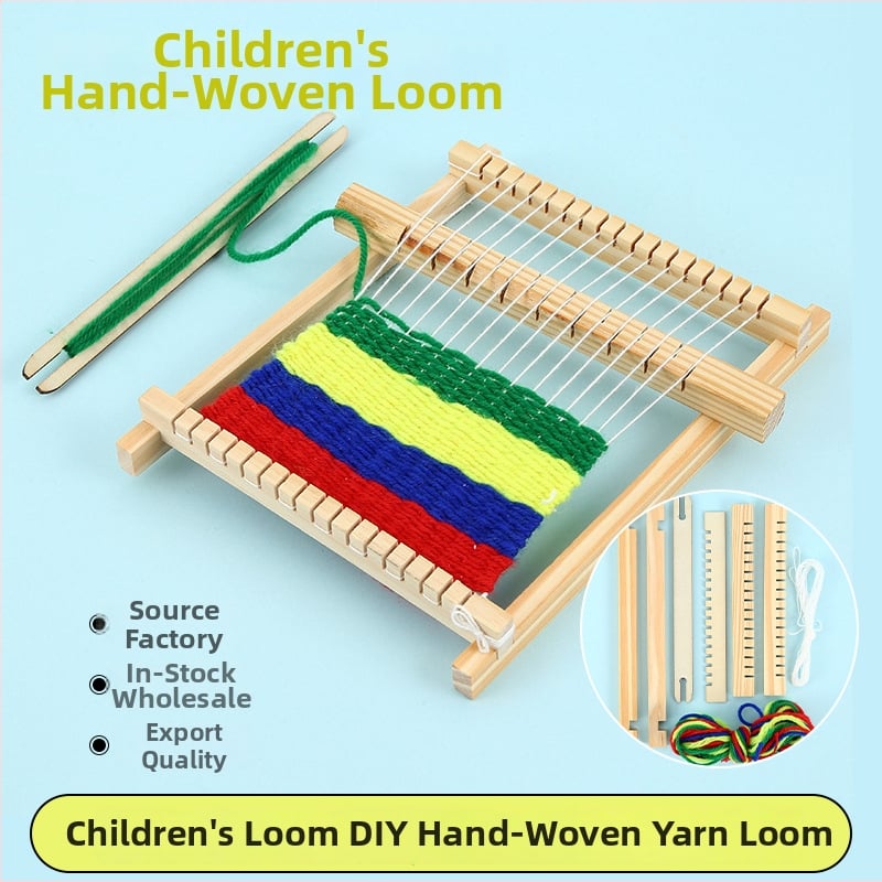 Χειροκίνητη ξύλινη μηχανή πλέξιμο για παιδιά – Εκπαιδευτικό παιχνίδι νοητικής ανάπτυξης (μη ηλεκτρική, DIY, 7–14 ετών)