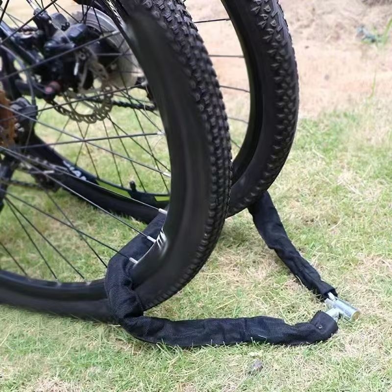 Katanac za bicikl s lozinkom – prijenosni čelični kabel, materijal: imitacija bakra, za bicikle, električna vozila, motocikle i planinske bicikle, moderni minimalistički stil