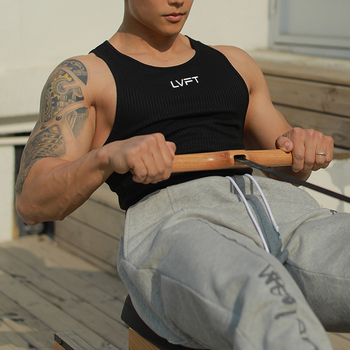 Мъжки спортен жилет за фитнес с буквен модел, 100% спандекс, влагоотвеждаща материя, за възрастни мъже