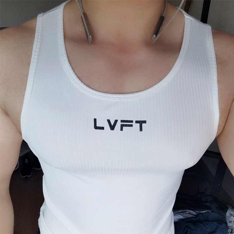 Мъжки спортен жилет за фитнес с буквен модел, 100% спандекс, влагоотвеждаща материя, за възрастни мъже