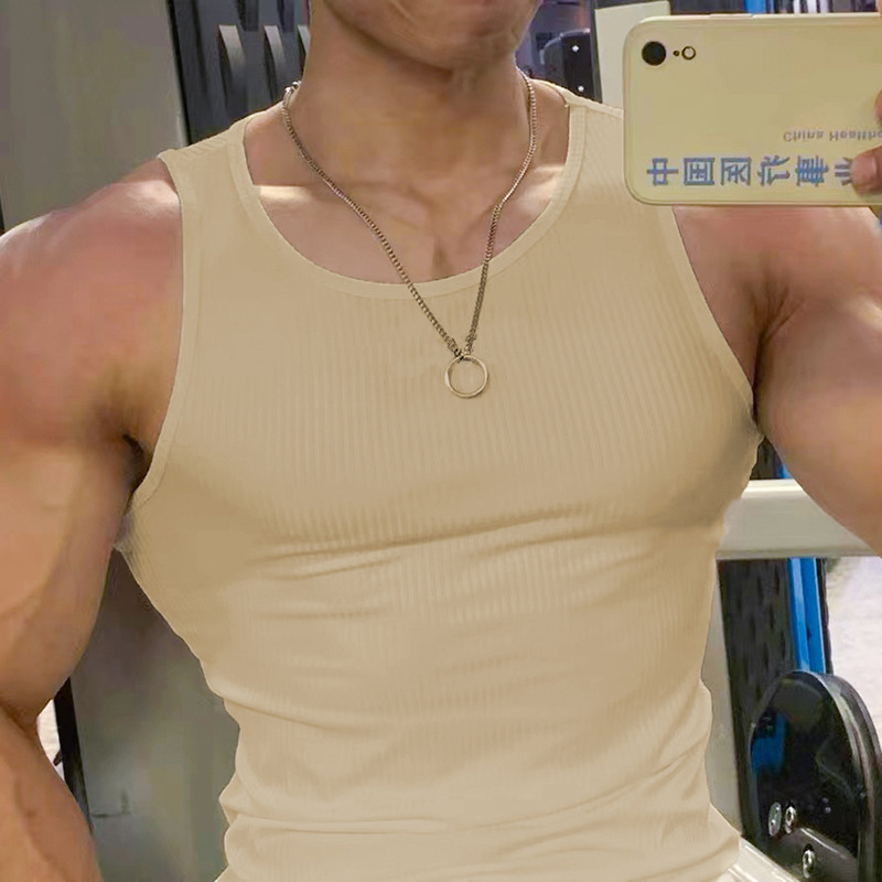 Мъжки спортен жилет за фитнес с буквен модел, 100% спандекс, влагоотвеждаща материя, за възрастни мъже