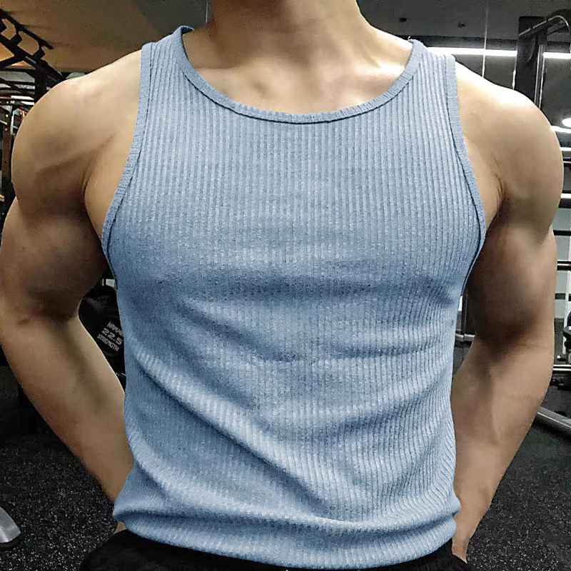 Мъжки спортен жилет за фитнес с буквен модел, 100% спандекс, влагоотвеждаща материя, за възрастни мъже