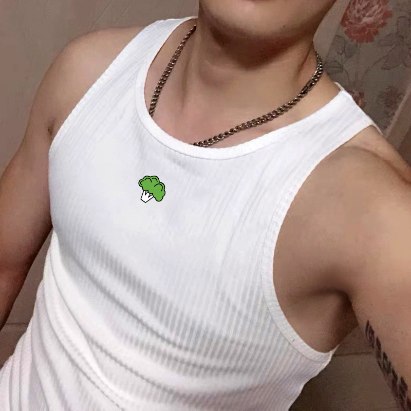 Мъжки спортен жилет за фитнес с буквен модел, 100% спандекс, влагоотвеждаща материя, за възрастни мъже