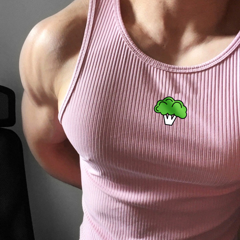 Мъжки спортен жилет за фитнес с буквен модел, 100% спандекс, влагоотвеждаща материя, за възрастни мъже