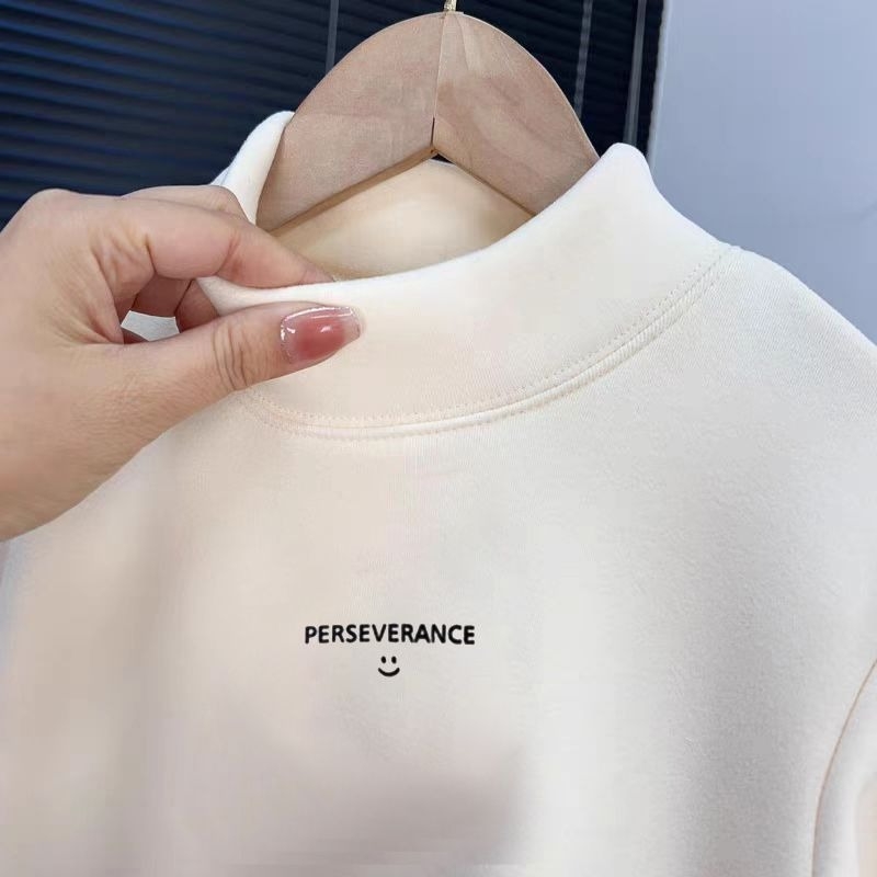 Dječja majica s dugim rukavima i fleec podstavom, mock neck, 80% poliester, zimski model 2025