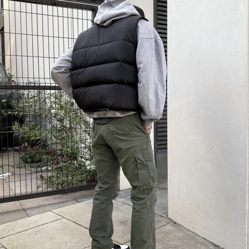 Pamukasta kardigan-vest na zip s fleec podstavom, bočni džepovi, standardna duljina.
